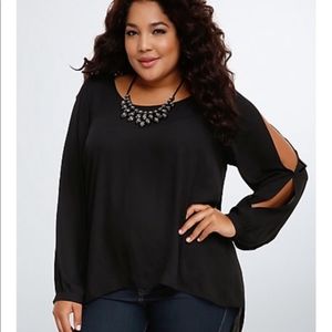 Torrid Embellished Beaded Split Sleeve Blouse 0X